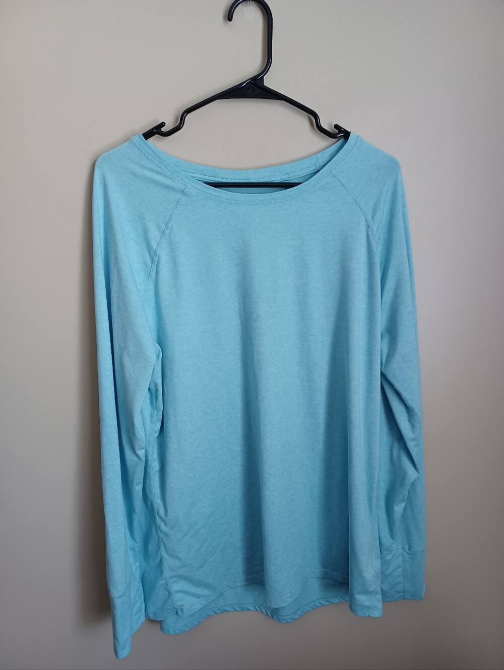 Women's Size XXL Blue Amazon Essentials Polyester Elastane Long Sleeve Shirt Top